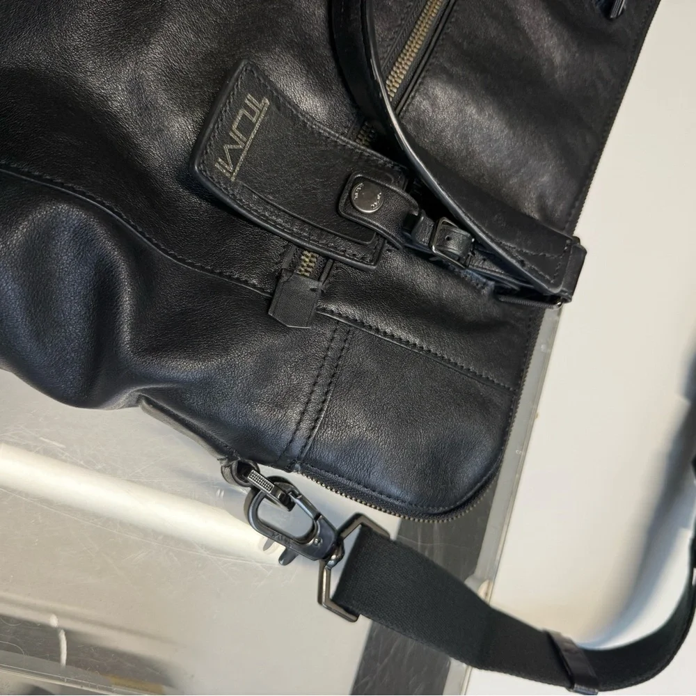 TUMI Black Leather Briefcase